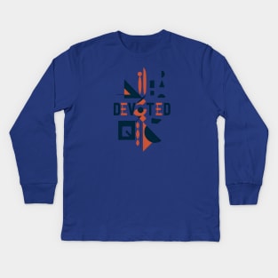 Loyal & True: Minimalist Geometric "Devoted" Kids Long Sleeve T-Shirt